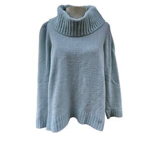 Vintage 2000s Teal Style & Co Size Medium Pastel Cowl Neck Sweater